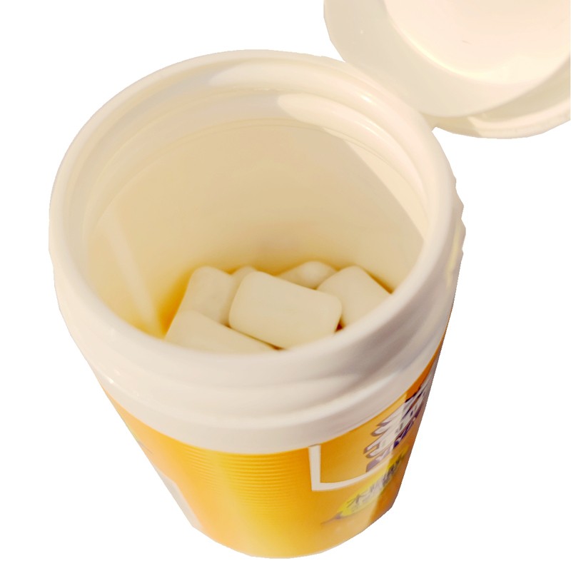 雅客益牙56克约40粒瓶装木糖醇无糖口香糖柠檬味清爽西瓜味草莓味