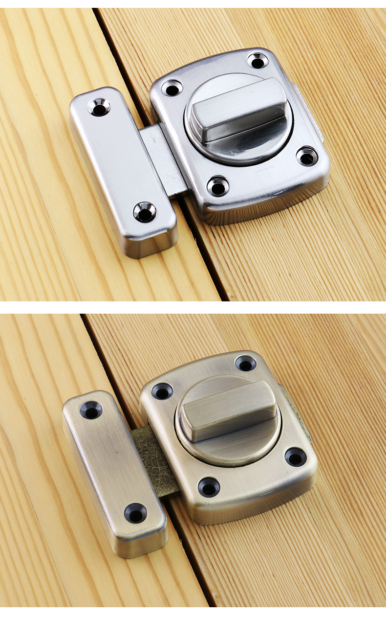 明装旋转插销门栓更衣室卫生间反锁插销卧室门窗插销门闩锁扣飞昂