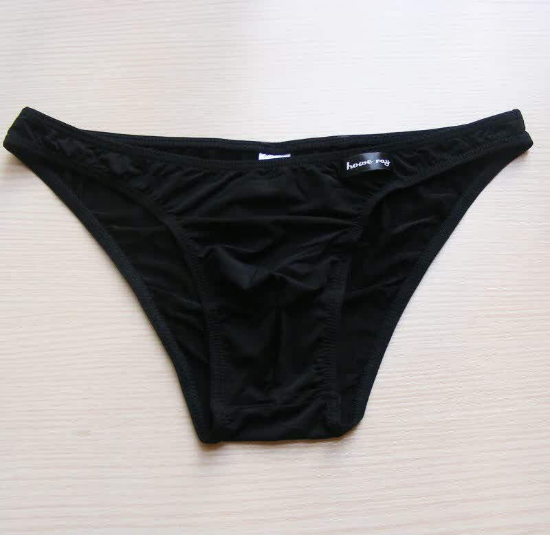 禾野田 低腰男士小三角内裤激凸性感半透明比基尼柔软弹力冰丝窄边