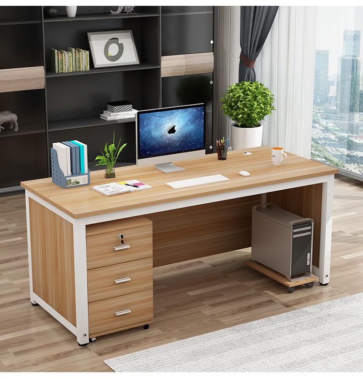 办公桌椅组合简约现代主管经理室桌子简易一体单人老板台式电脑桌