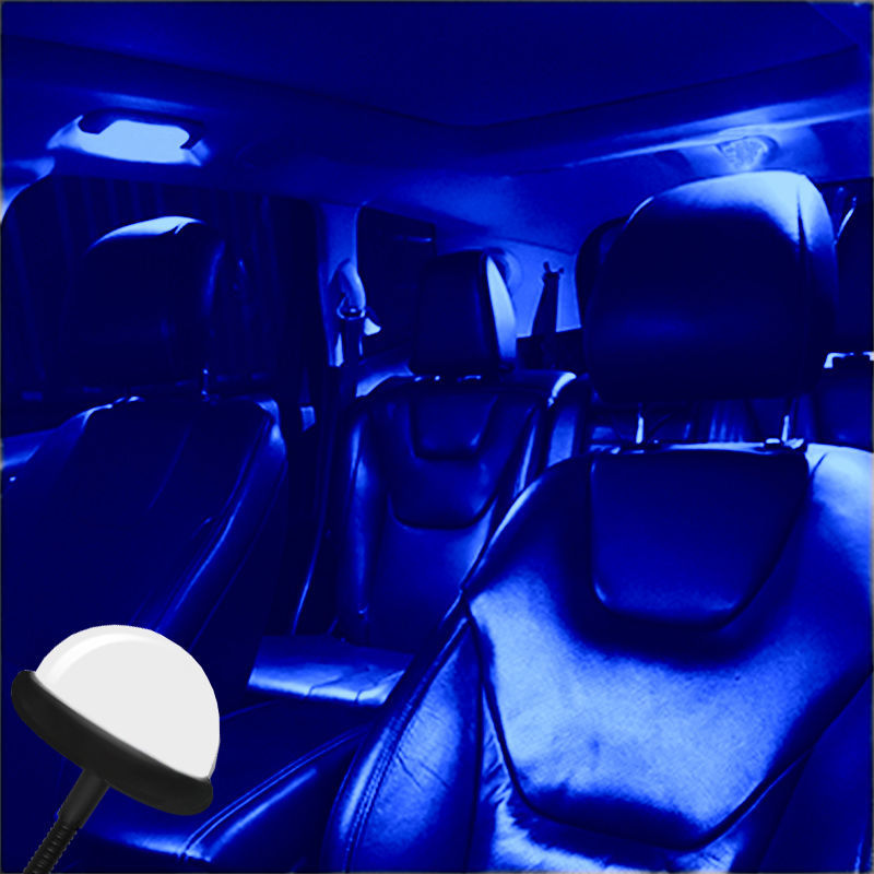 氛围灯七彩爆闪魔球灯装饰星空灯音乐节奏气氛灯 【纯色-蓝色】无声控