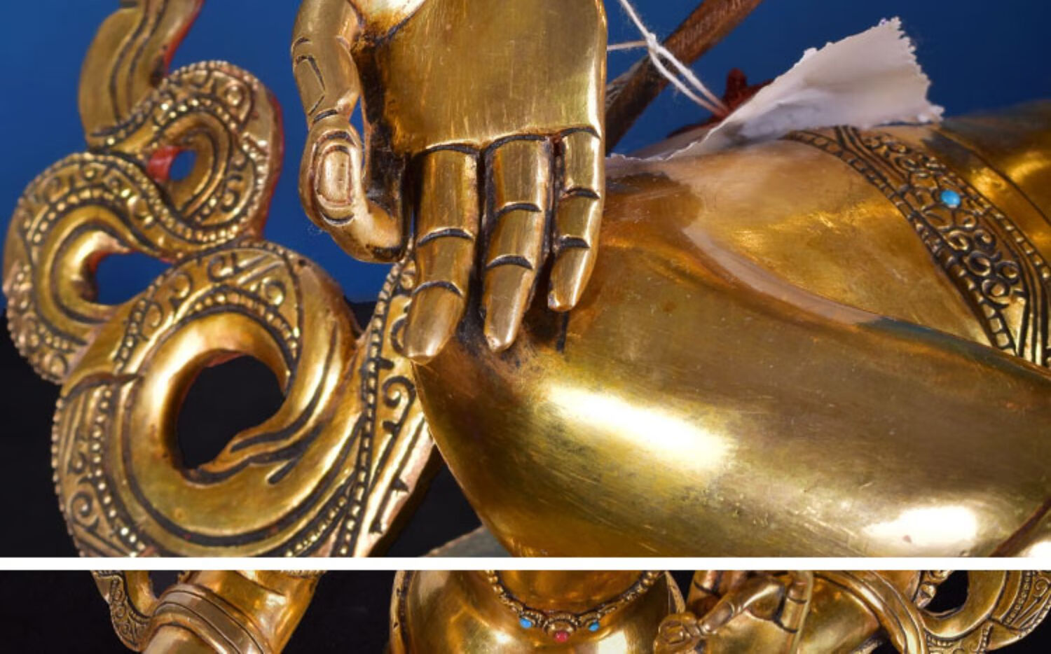 15寸绿度母纯手工藏传佛教尼泊尔进口46cm铜鎏金佛像密宗铜像摆件