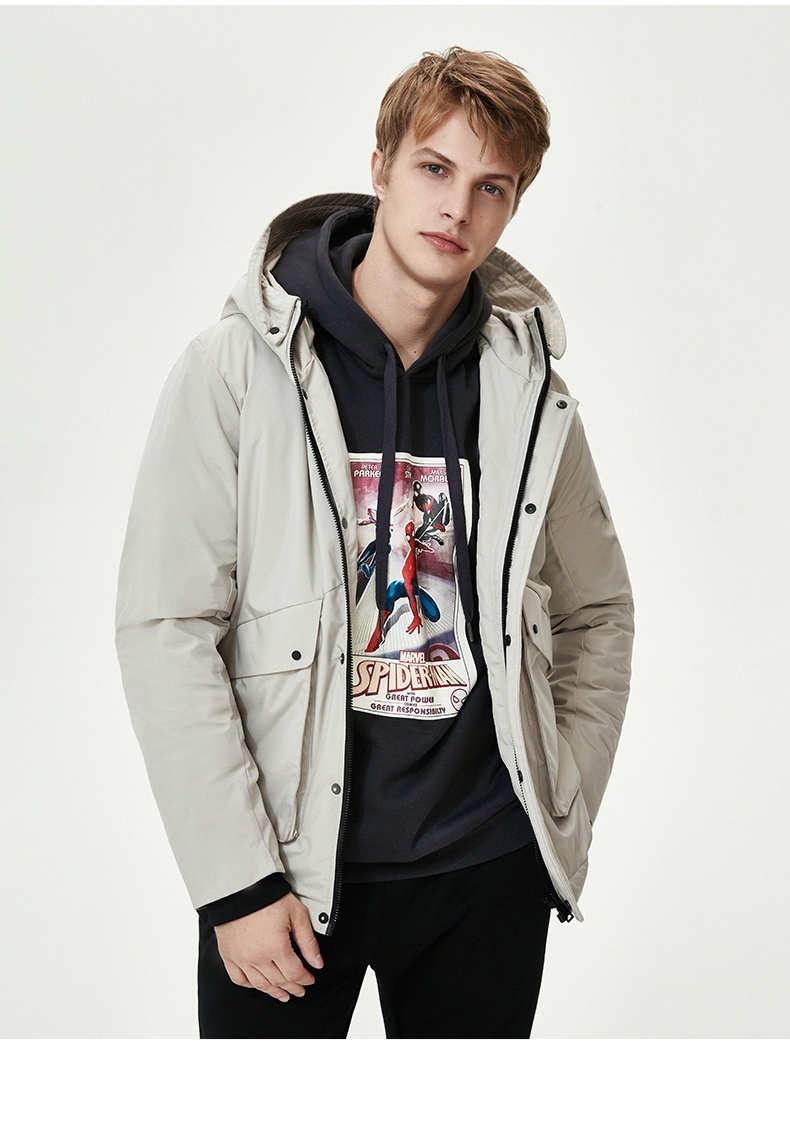 热风男装hotwind 冬季新款男士通勤羽绒服 05红色 m