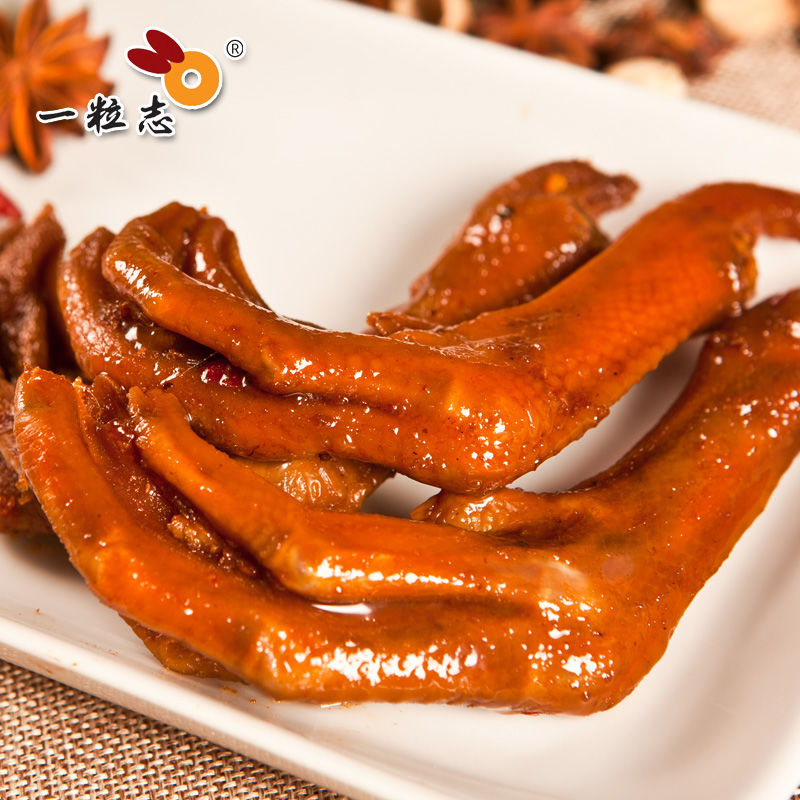 一粒志鸭头 10个装 鸭掌食卤味鸭爪小吃衢州特产三头一掌 原味鸭掌1个