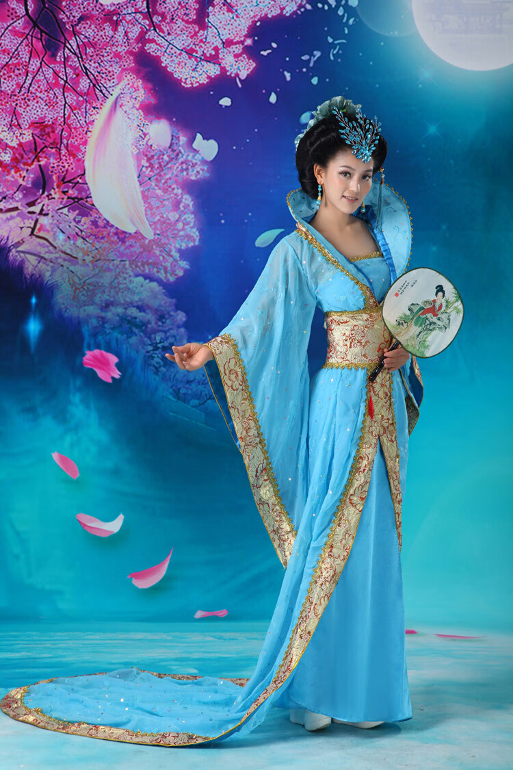 古代服装女皇后古装唐装汉服贵妃装拖尾大明公主舞台演出儿国国王
