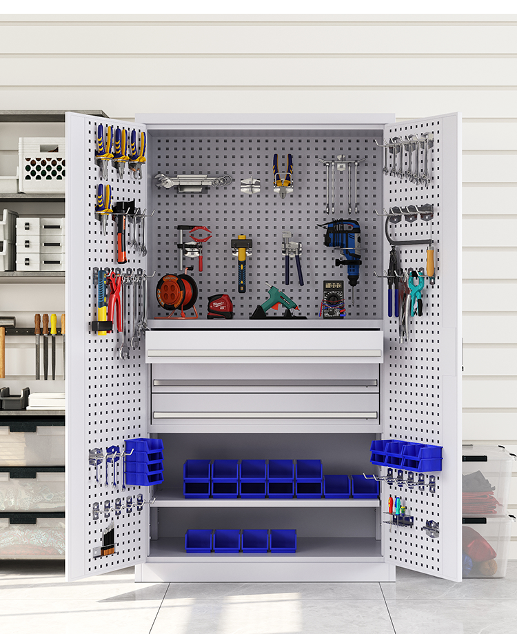 溢酷重型工具柜多功能储物柜车间加厚工厂五金抽屉式收纳整理柜带挂板