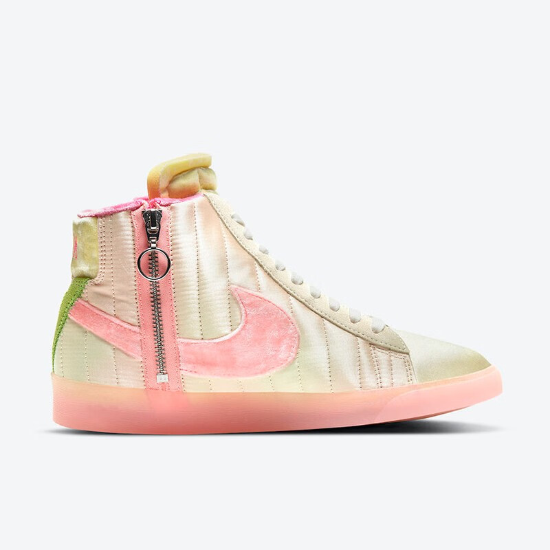 耐克nike blazer mid开拓者丝绒糖果 粉绿刮刮乐女子休闲板鞋 dd8482