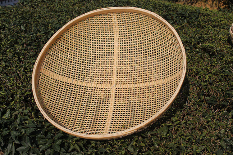 有孔竹编筛子竹编簸箕筛茶叶末工具竹筛米晒竹制品绿茶专用直径48厘米