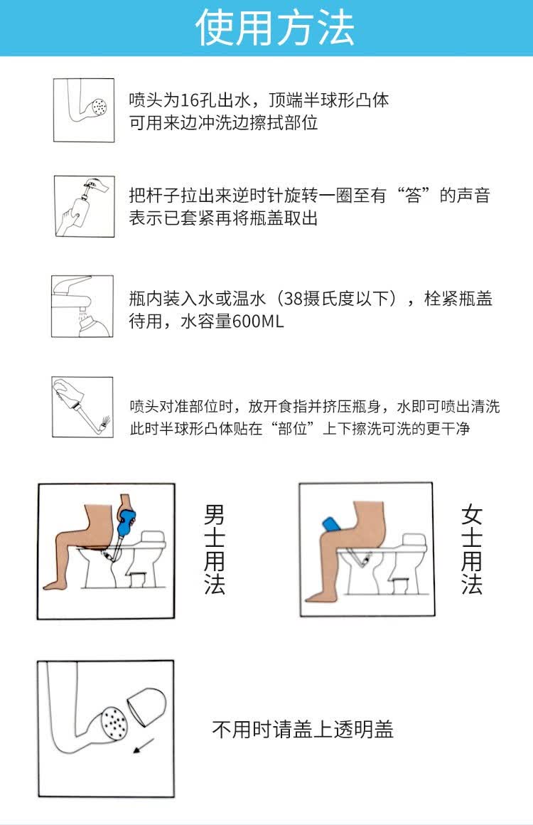 便携式妇幼清洗器会阴外阴冲洗器孕产妇洗屁屁神器股喷头肛门私处清洗器宝宝婴儿清洗器600ml 粉色款 图片价格品牌报价 京东