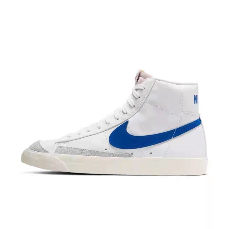 新款开拓者高帮解构板鞋blazer mid电玩像素sb断勾限定男鞋板鞋 白蓝