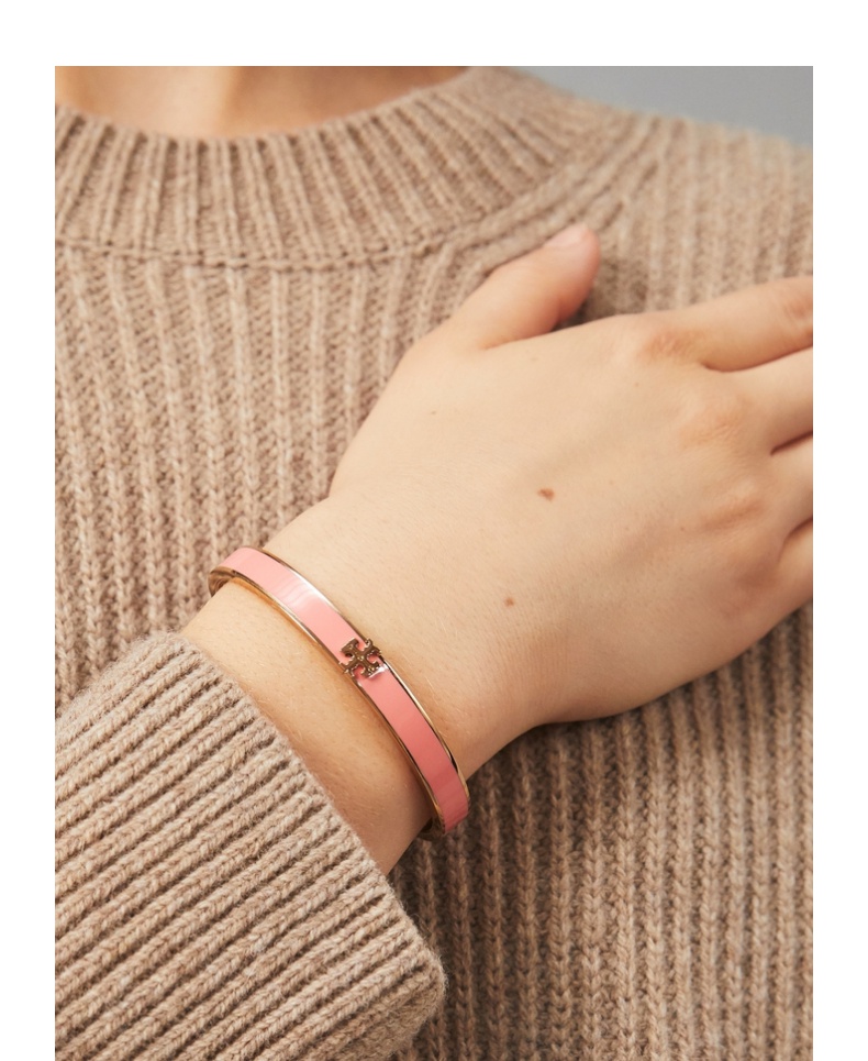 【618盛典】tory burch 汤丽柏琦 kira双t 撞色金属手镯 78418 浅灰色