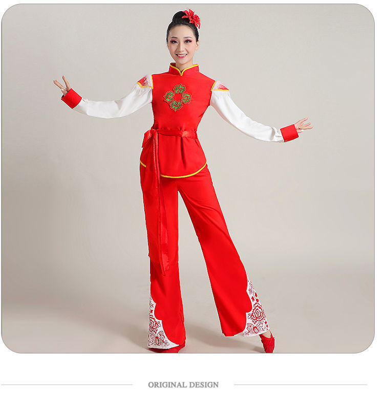 鼎庭传统安塞腰鼓服装陕北民族风陕西男女服秧歌服阿宝打鼓演出服x白