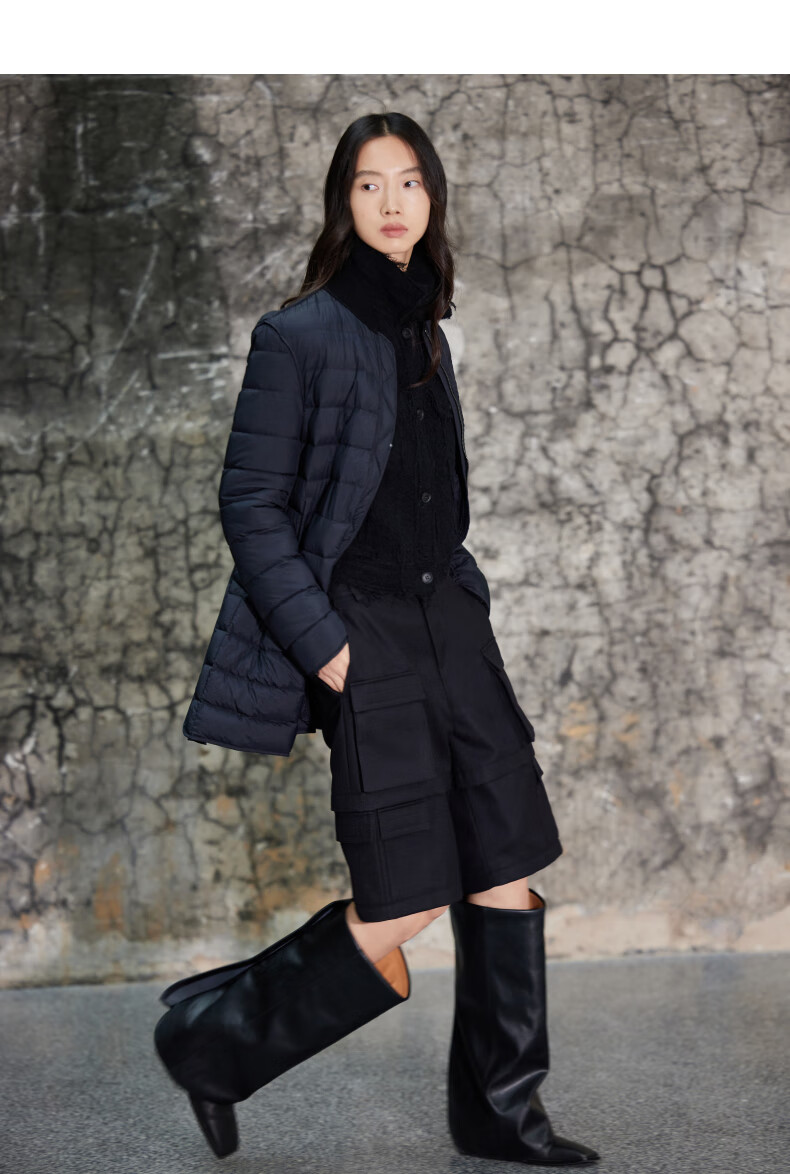 jnby/江南布衣羽绒服女冬季薄款轻羽绒外套长袖中长款5l8c22020 789