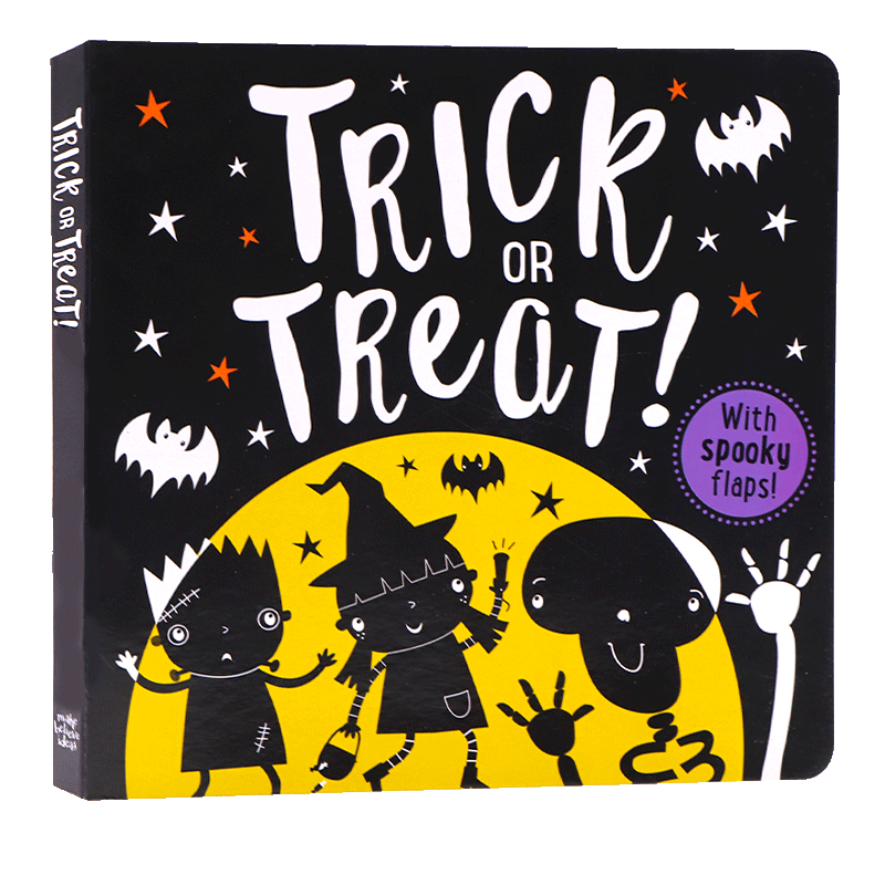 《不给糖就捣蛋 英文原版绘本 trick or treat 万圣节主题纸板翻翻书