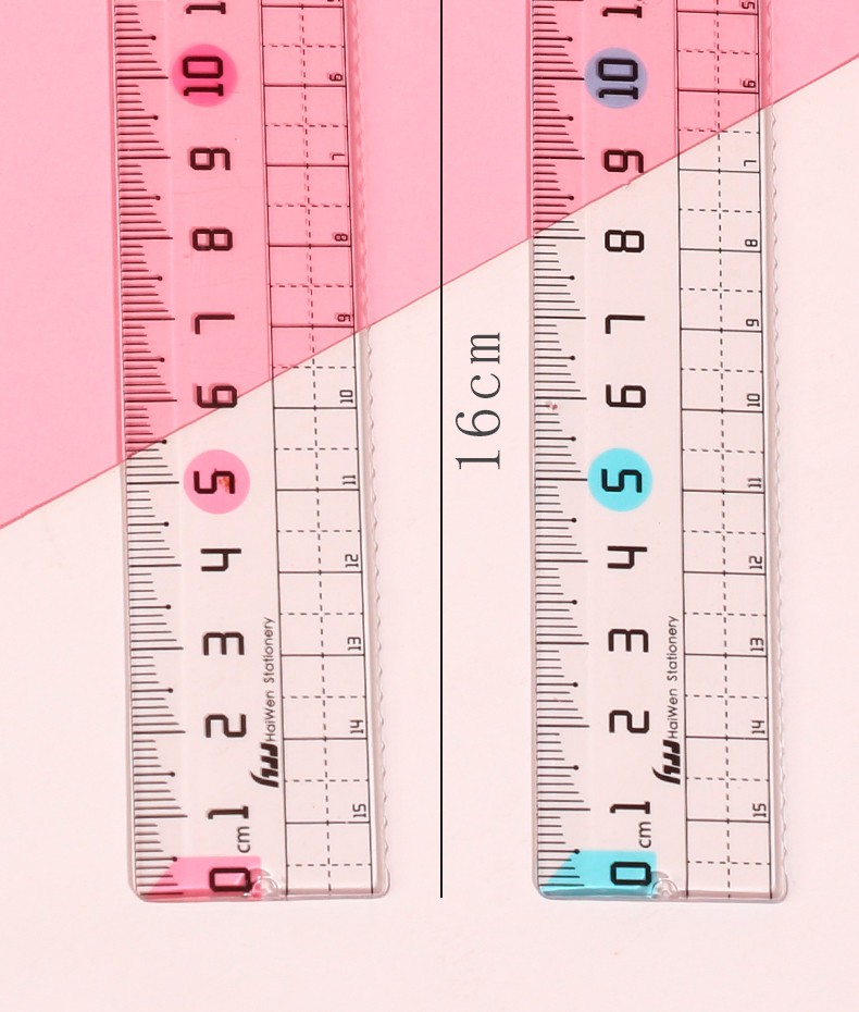 格尺带波浪线直尺小学生专用15厘米文具18cm透明尺子测绘图绍泽15cm1