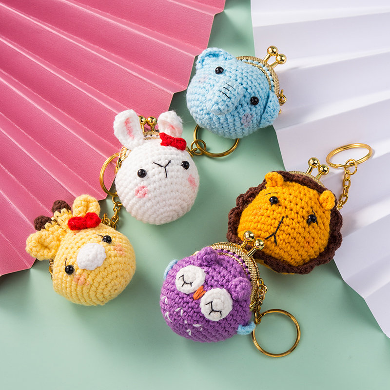 多款可爱针织挂饰 钥匙扣创意个性汽车链女匙圈环包包挂件 爱心1802-1