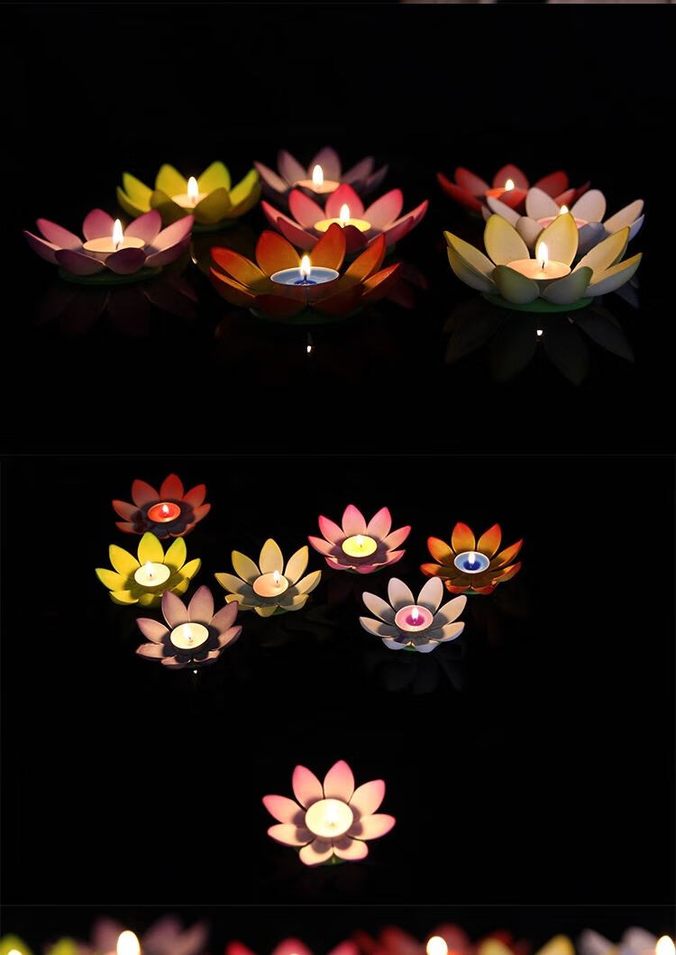 中元节专用蜡烛河灯漂浮水灯水上蜡烛莲花灯七夕中元节中秋节节日花灯