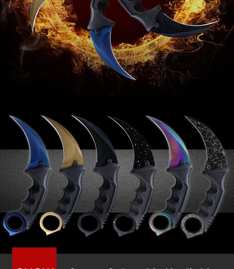 多功能锋利爪子刀虎爪刀渐变色不锈钢开刃csgo游戏周边战狼2同款60