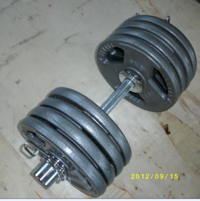 哑铃大孔烤漆哑铃20/30/40/50/60/70/80/100kg 重奥杆哑铃 55kg 河北