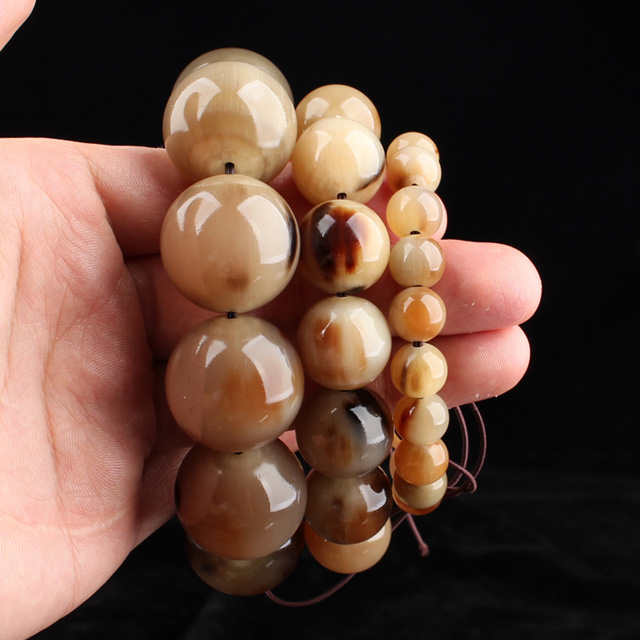 牧韵 牛角手串 佛珠文玩 男女通用 园珠1.