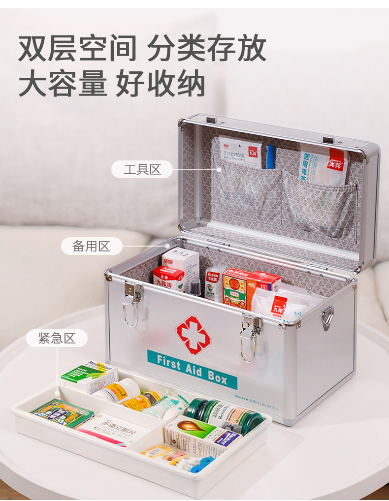 医药箱家庭装大容量家用全套药品收纳盒医疗应急救援包急救箱大号高配