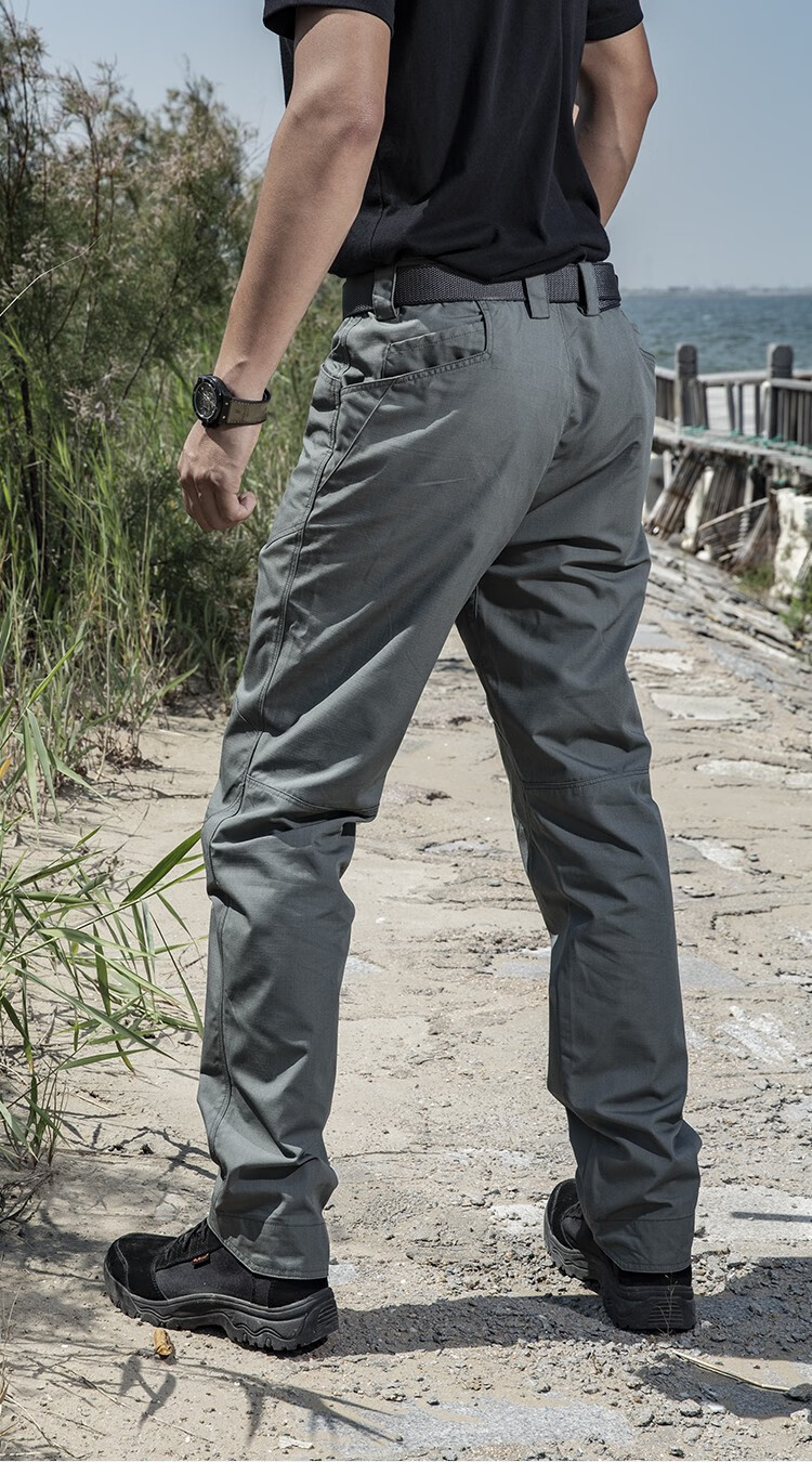 户外休闲裤秋季迷彩裤多口袋服饰体能作训裤登山耐磨工装长裤灰绿s码