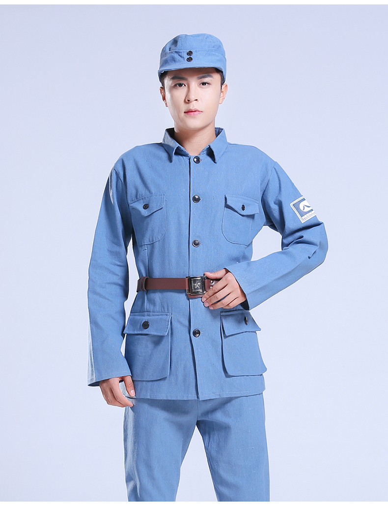 北方虎演出服八路军衣服红色演出服八路军衣服男女合唱服棉麻成人新四