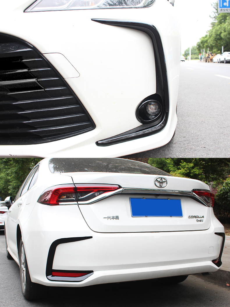 适用于19-22款丰田新卡罗拉前后雾灯框罩卡罗拉改装中网前脸装饰 碳纤