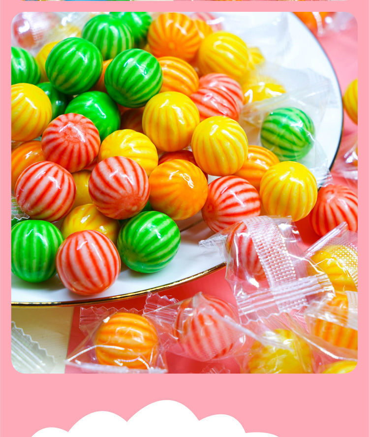 网红爆浆西瓜泡泡糖夹心零食90后糖果童年小食品儿童老式80后怀旧爆浆