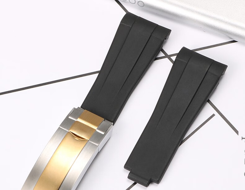 适用于rubber b 劳力士潜航者型橡胶表带绿 蓝 黑水鬼116610 126610