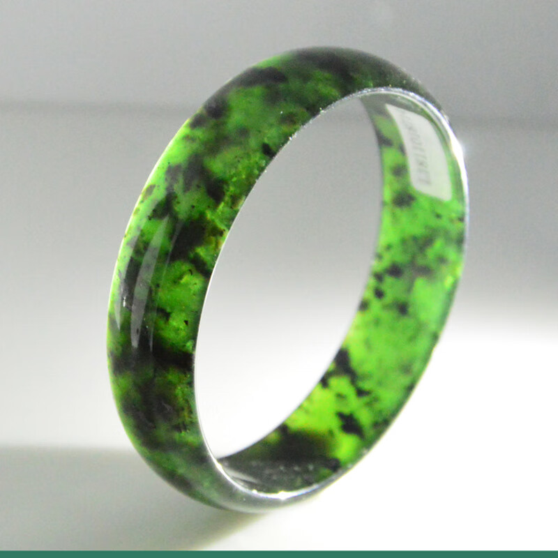 天然a货陕西蓝田玉墨玉手镯 中宽女士手饰美玉时尚礼品 图片色 64mm