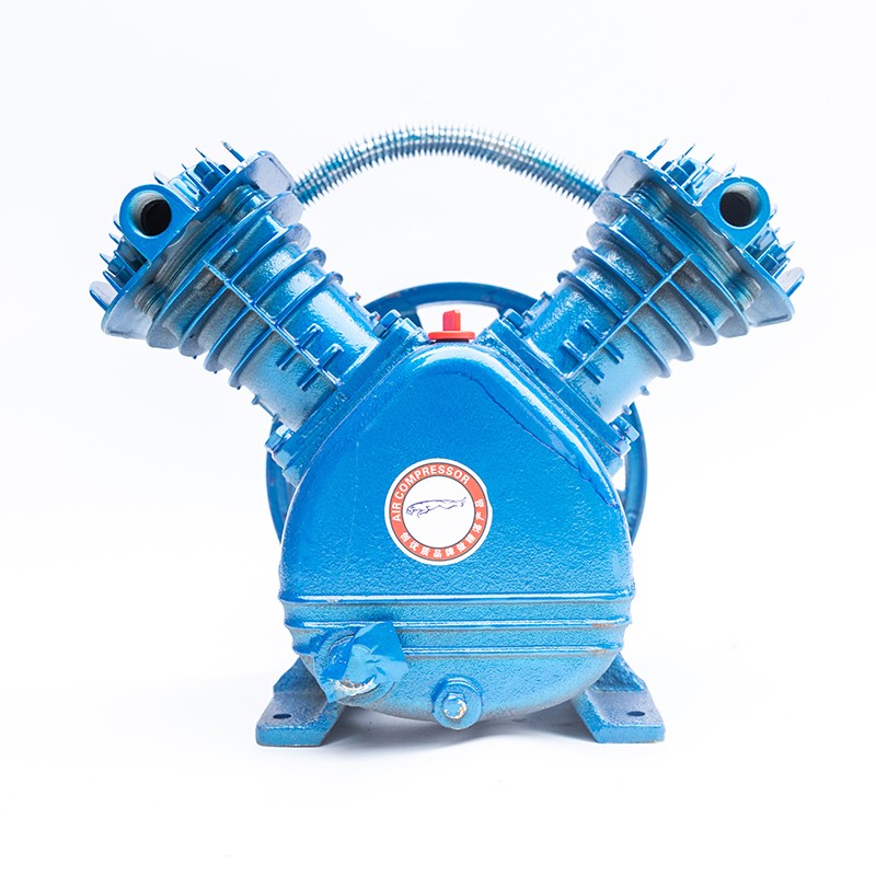 飞豹空压机机头泵头皮带有油空气压缩机充气泵配件高压双缸三缸配件缸