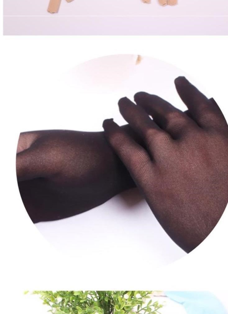 薄丝手套飞机男蕾丝手套性手套丝袜空姐恋足丝滑无新灰色8l2均码