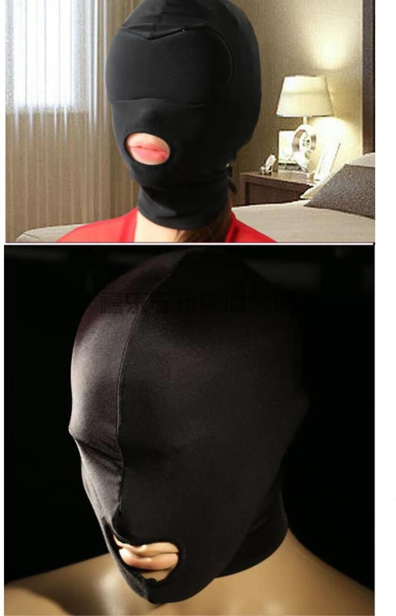 m全封闭露嘴头套男女1奴窒息面罩眼罩性1爱爱用品 5】遮眼/拉链嘴/露