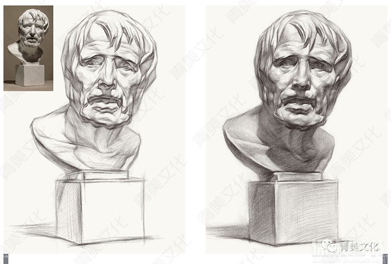 扎实素描石膏像2019青美文化程勇素描石膏五官头像结构明暗步骤解析