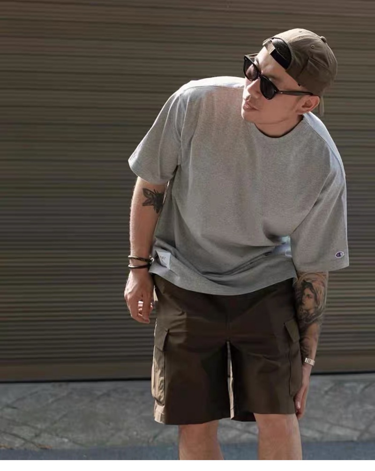 wtapsxchampion22ssacademysstee联名军事风潮流五分袖t恤军绿色现货s