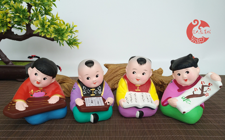 2022新款泥人张工艺品天津 天津泥人张彩塑中国特色礼品中国风传统手