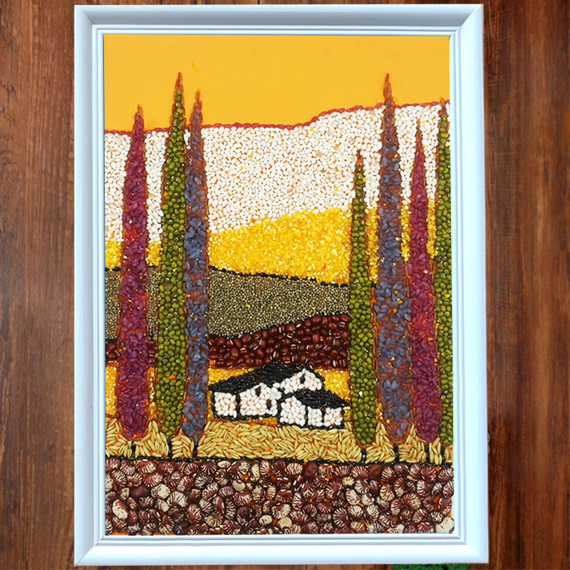 【618活动】五谷杂粮贴画豆子粘贴画手工材料包小学生可定制8/3成品