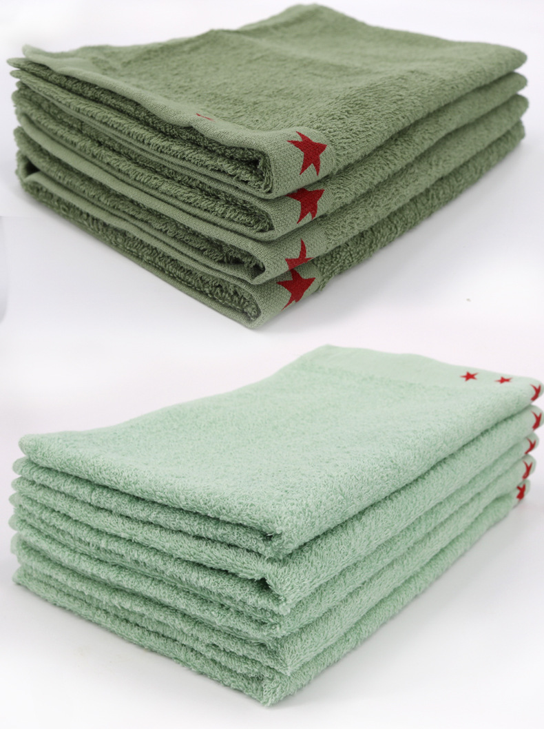 公发毛巾军训毛巾新式棉军绿色制式宿舍棉洗脸吸水白毛巾工地毛巾