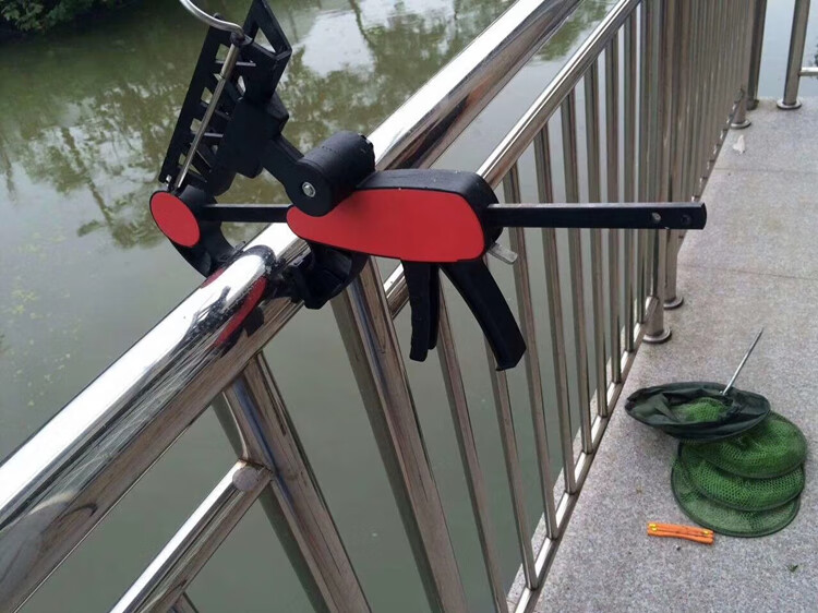 侠聚 新型支架新型栏杆支架 夹拦杆上船上桥钓台钓游钓鱼排筏钓杆鱼竿