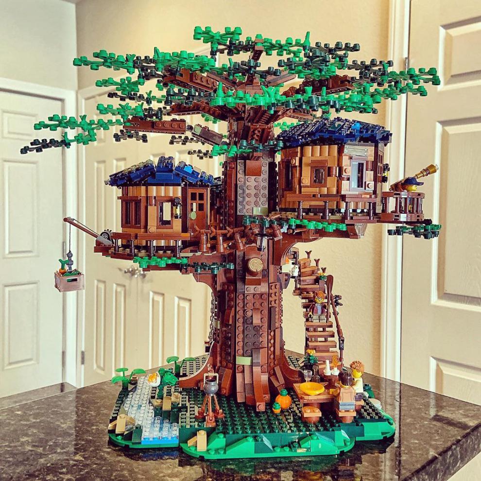 高 我的世界树屋创意idea系列森林男女孩儿童拼装积木玩具生日礼物