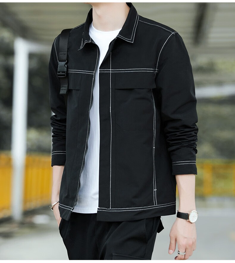 夹克外套2020秋新款韩版潮流百搭帅气衣服青年工装休闲夹克男秋季男装