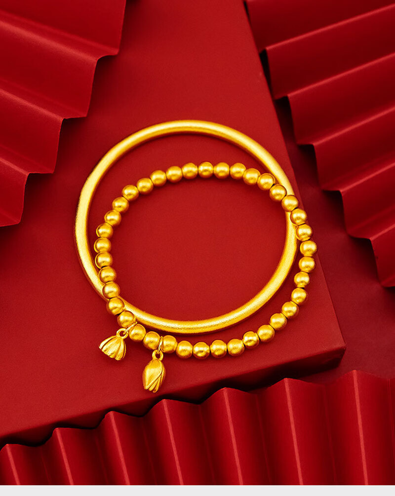 古法传承手镯女士越南沙金实心仿黄金9999素圈手环金镯子不掉色 扬福