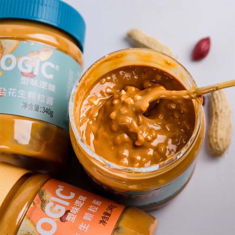 颗粒花生酱340g/罐 型味逻辑三明治面包酱怀府街营养健康方便调味品
