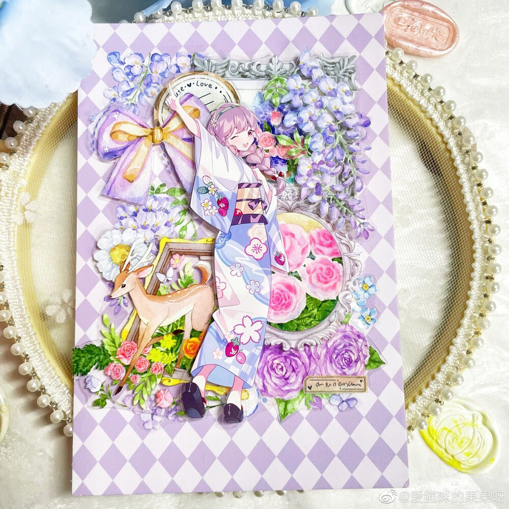 整卷爱丽丝茶会原创 游园派对花音紫藤花草圣诞pet特油和纸胶带 圣诞