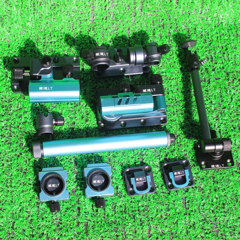 亿括(yikuo) 钓箱配件狼途002五件套万向炮台架左右手通用拐角炮台