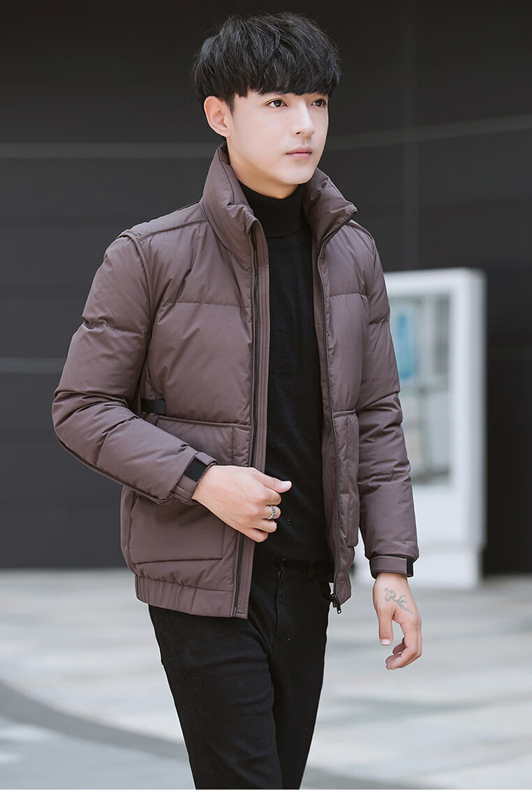 同款2019冬季新款男士羽绒服韩版修身青年休闲外套短款保暖立领男装潮