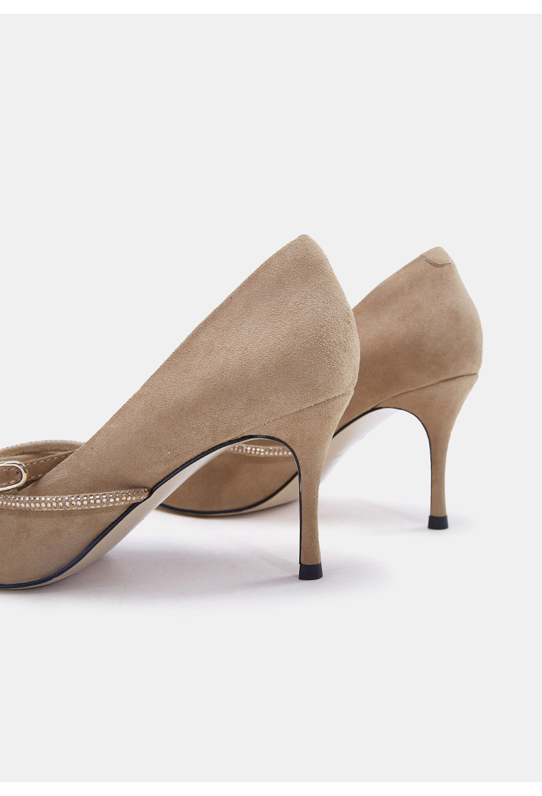 色非2019夏新款高跟鞋女细跟法式少女绑带真皮网红尖头单鞋g647 黑色