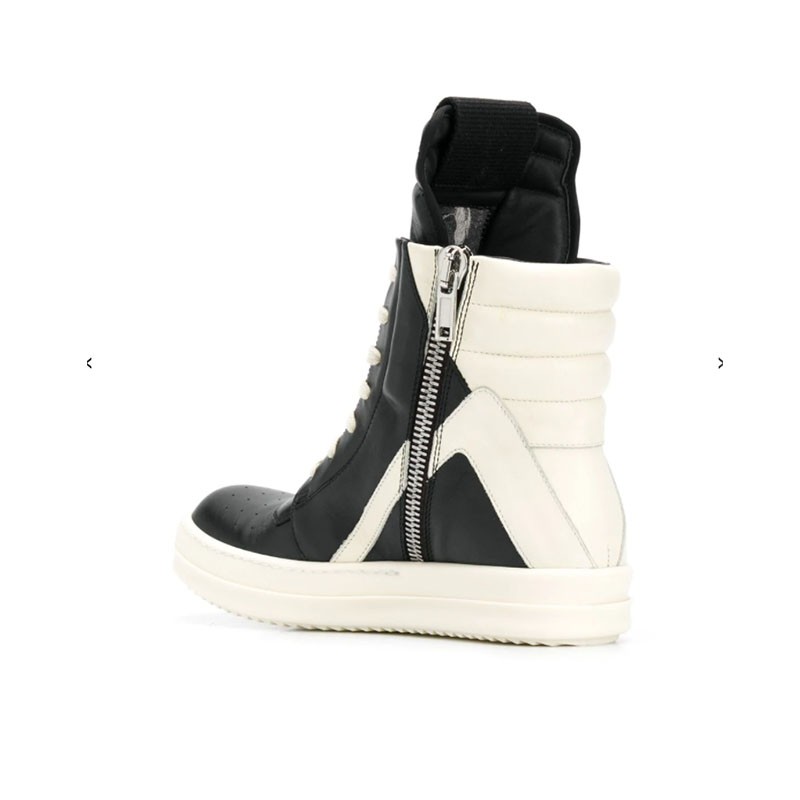 rick owens 女款黑白倒三角高帮球鞋 黑色 35.