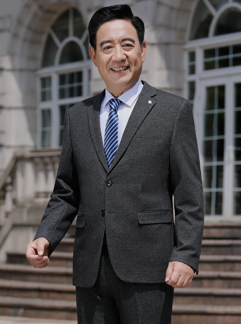 海澜优选海澜之家旗下品牌爸爸西装套装中老年西服男士正装中年人喜父